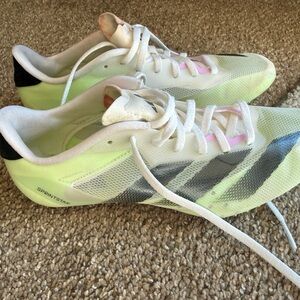 Adidas White and Green track/sprinting shoes